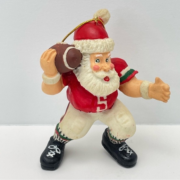 Vintage Football Santa Christmas Tree Ornament - Picture 2 of 12